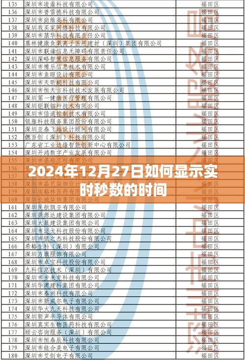 2024年12月27日实时秒数时间显示方法