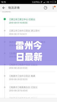 雷州今日最新数据动态速递