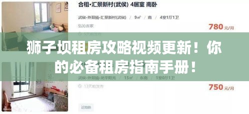 狮子坝租房攻略视频更新！你的必备租房指南手册！
