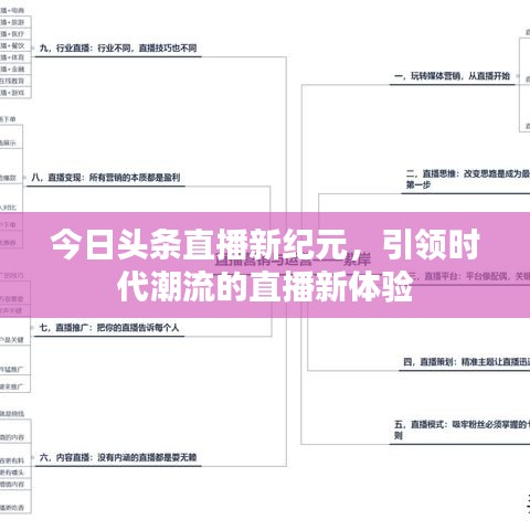 今日头条直播新纪元，引领时代潮流的直播新体验