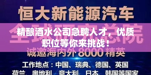 精酿酒水公司急聘人才，优质职位等你来挑战！